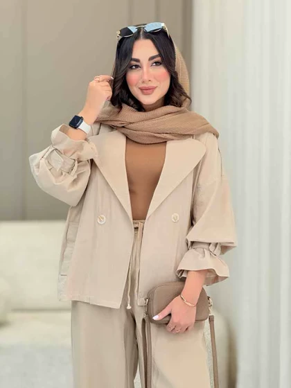 مانتو جیب نما سرشانه پاگن