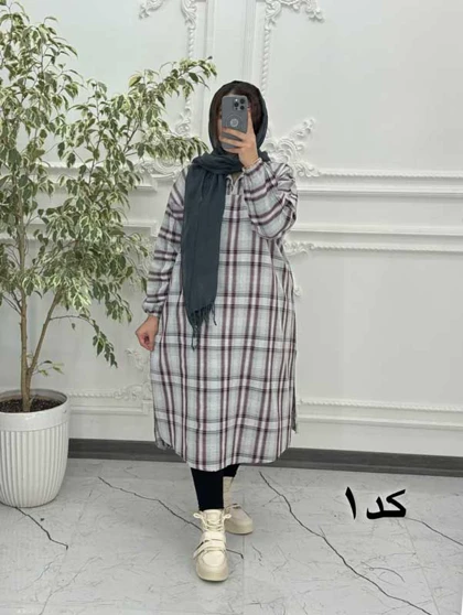 پیراهن چهارخونه پاییزه 6056