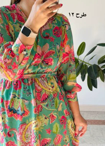پیراهن حریر سرمه سری 17