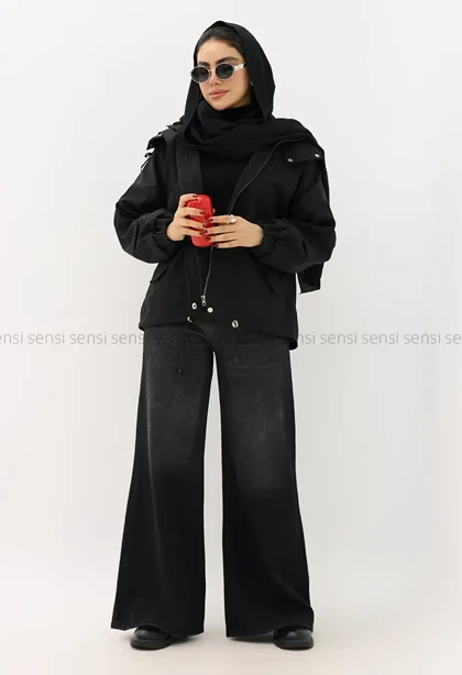 کاپشن سانتانا کلاه دار کد1004762