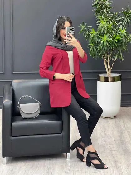 مانتو یقه آرشال جیب نما