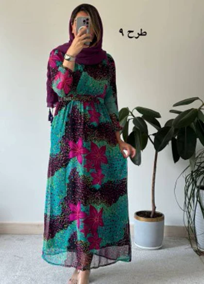 پیراهن حریر چپ و راستی ماکسی