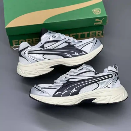 کفش پوما مورفیک رترو یونیسکس سفید مشکی Puma Morphic Retro Unisex White Black