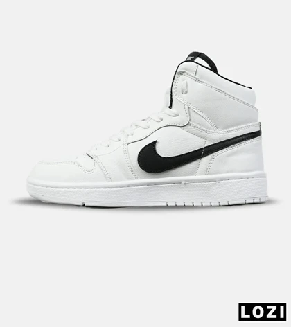 کفش کتانی ساق‌دار مردانه و زنانه سفید مشکی NIKE jordan 1 مدل 7581