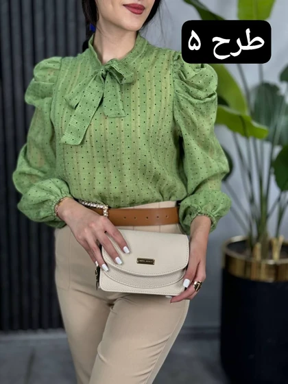 شومیز حریر آستین پف کد 1865