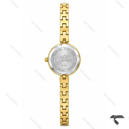 ساعت مچی الگانس زنانه رفرنس EL007 طلایی صفحه مشکی Elegance-11476-L