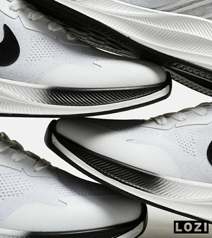 کفش کتانی مردانه و زنانه سفید مشکی Nike air zoom max مدل 5620