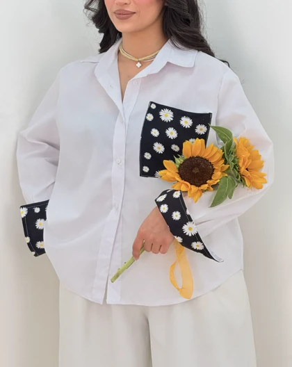 شومیز ترکیبی پارمین(50)کد:5623