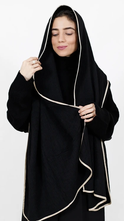 شال موهر نوار دار