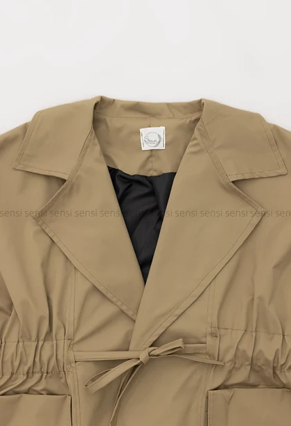 بارانی کمرکش کتان کد1004289