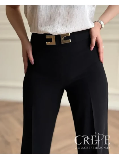 شلوار از بالا گشاد کرپ باربی قد 110