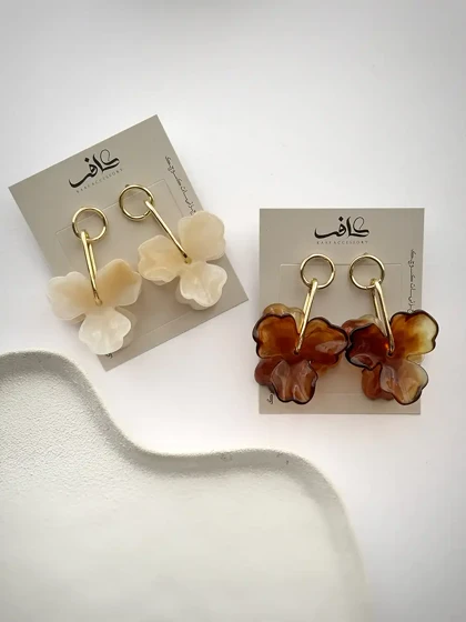 گوشواره گل رزینی پاییزی