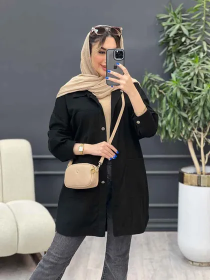 مانتو دو جیب برش‌دار سرو