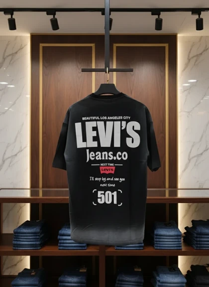 تیشرت گرادیان Levi's Los Angeles 501 - رنگ مشکی