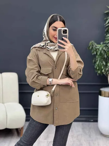 مانتو لینن چهار جیب