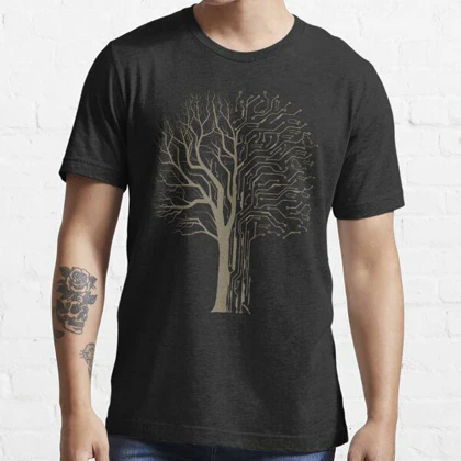 تیشرت با طرح Digital Tree سایبر پانک