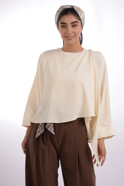 شومیز حریر پانچی ژاکلین