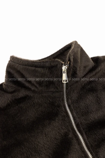 کراپ کت جلو زیپ پوست کد1005195