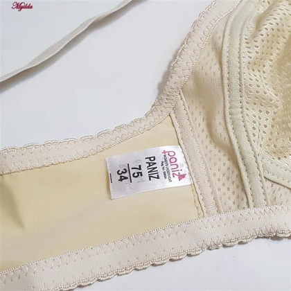 سوتین زنانه پانیذ مدل بدون فنر تابستانی رنگ کرم کد 66307