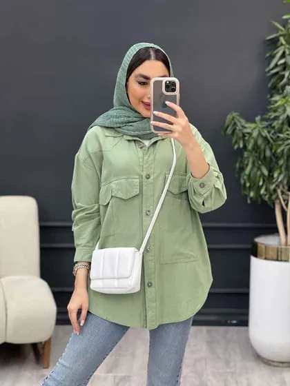 مانتو لینن چهار جیب