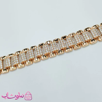 دستبند زنانه ژوپینگ مدل Rolex نگین‌دار کد 5991