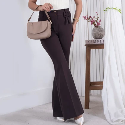 شلوار پارچه ای بوت کات پاپیونی ONE MORE 1354