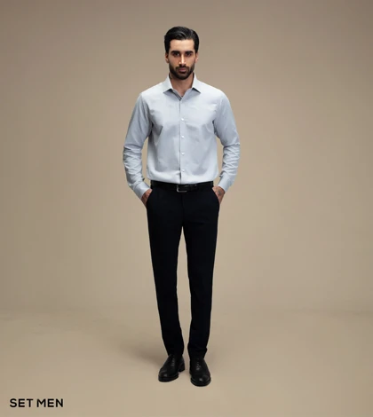 پیراهن مردانه آستین بلند طرح جناغی