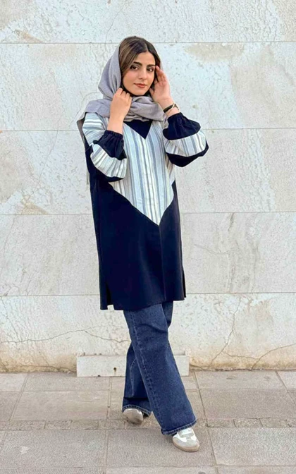 مانتو لینن مدل تندیس کد 142