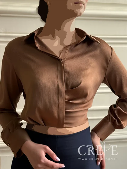شومیز کراپ پیله دار جلو دکمه