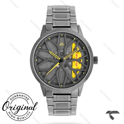 ساعت کرست مردانه 9015-3 دودی عقربه زرد Crest-11097-G