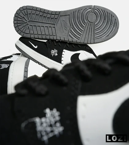 کفش کتانی مردانه و زنانه سفید مشکی نایک NIKE jordan Vodoo مدل 6195