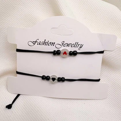 ست دستبند دو نفره کاپلی مدل «درخشش در تاریکی» | شب‌رنگ و فری‌سایز