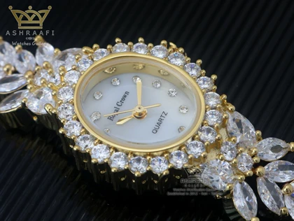 ساعت رویال کرون نگین‌دار طلایی Royal Crown Diamond L1