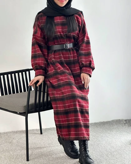 کفتان پشمی چهارخونه چری کد 4483