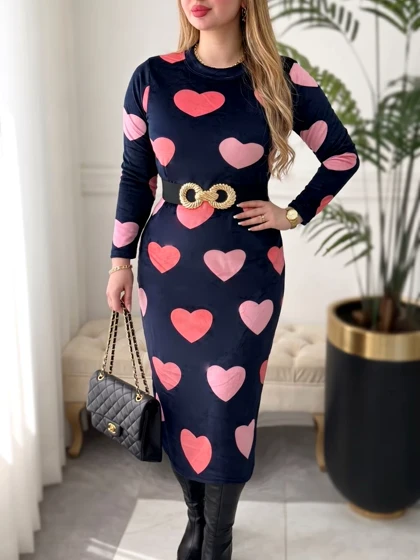پیراهن مخمل قلب 926
