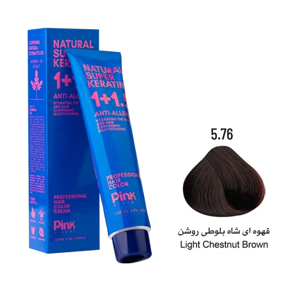 رنگ مو پینک ویژوآل شماره 5.76 رنگ قهوه ای شاه بلوطی روشن حجم 120 میلی لیتر
