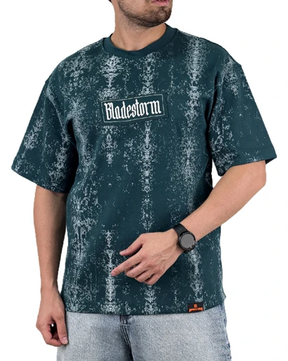 تیشرت مردانه اسپرت مدل لش استورم راه راه رنگ سبز کد 999105