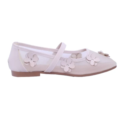 کالج زنانه مدل توری گل‌دار کرم کد 1919