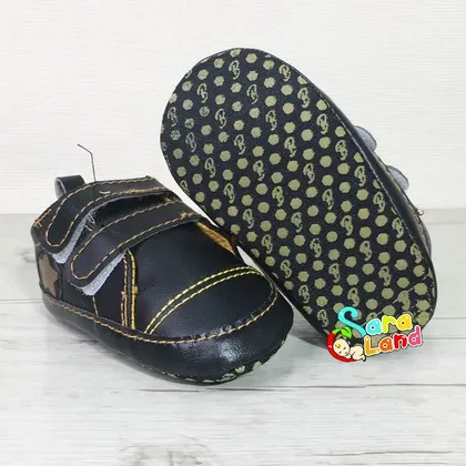 پاپوش نوزاد طرح ستاره سورمه ای