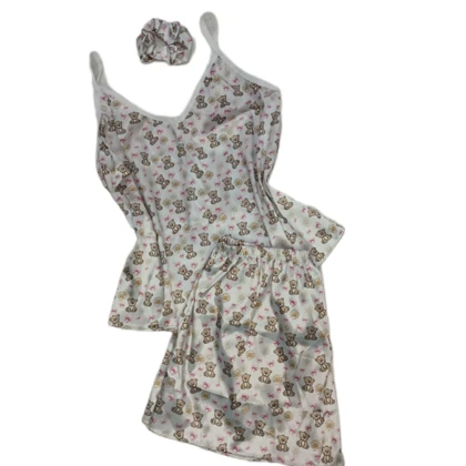 ست تاپ وشلوارک سه تیکه طرح پاندا