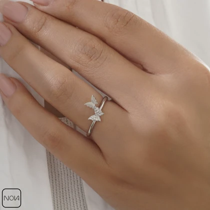 انگشتر نقره زنانه پروانه کد 451286
