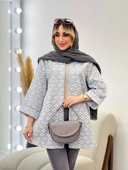 مانتو ژاکارد طرح لوزی
