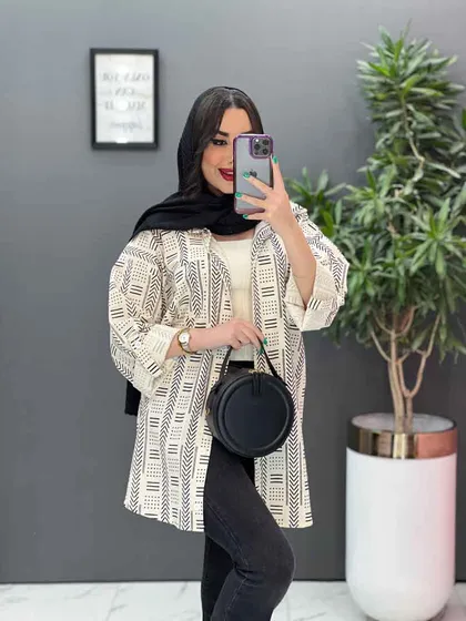 مانتو طرحدار سنتی تک جیب