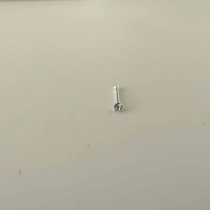 پیرسینگ بینی نقره تک نگین نقطه ای 1.5mm