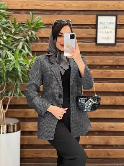 مانتو طرحدار یقه انگلیسی