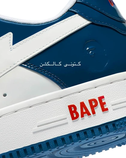 کتانی بیپ استا آبی قرمز A Bathing APE Bape STA Blue Red