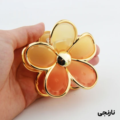 کلیپس دخترانه مدل گل دور شیشه ای دو رنگ
