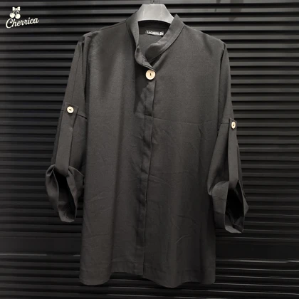 شومیز ساده بلند دکمه چوبی زنانه کد 32