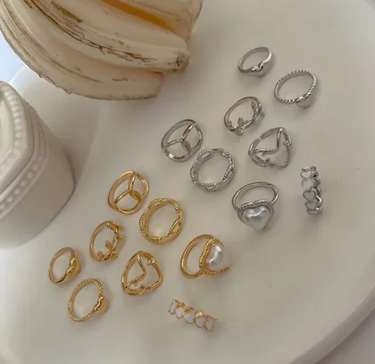 انگشتر پکی قلب و مروارید ring pack