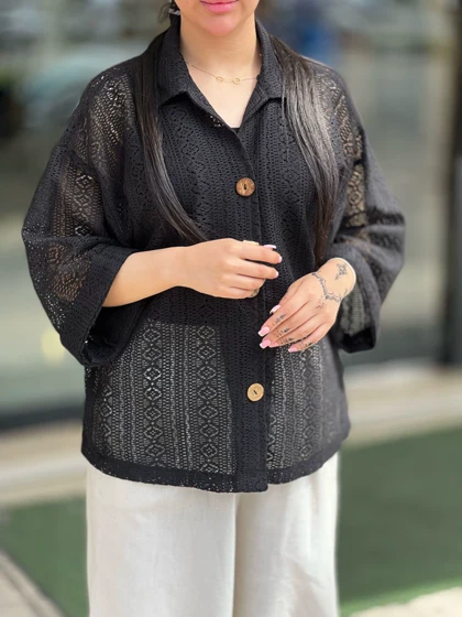 شومیز دکمه چوبی 882
